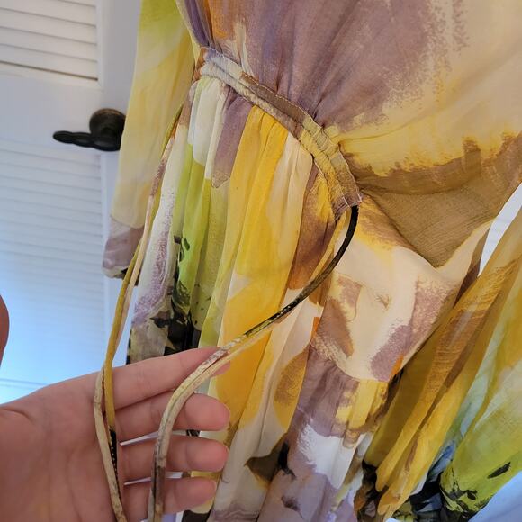 ASOS Design Green Sheer Long Sleeve Maxi Dress Women's Size 0 - Picture 4 of 8